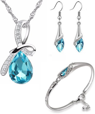 Om Jewells Alloy Rhodium Silver Jewellery Set(Pack of 1)