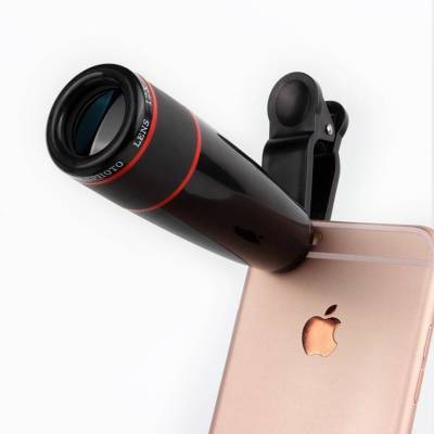 SkySio 12x Zoom Mobile Adjustable Focus HD Pictures Telescope Lens Kit with DSLR Blur Background Effect for All Smartphones ND-01 Mobile Phone Lens