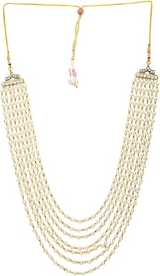 Sanjog Embellished Premium Off White Long Pearl Jewelry Necklace Pearl Men Groom For Wedding Wear( Dule Ki Mala ) Beads Mother of Pearl Chain