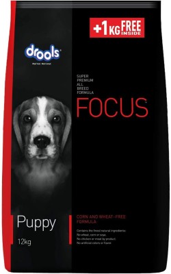 Drools Focus Puppy Super Dog Food, 12kg (+1 kg Free Inside) 8.5 kg Wet New Born, Adult, Young, Senior Dog Food