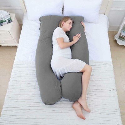 NILAK Polyester Fibre Solid Pregnancy Pillow Pack of 1(Grey)