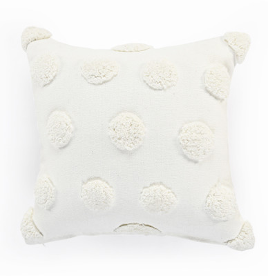SASHAA WORLD Fashion Polyester Fibre Solid Cushion Pack of 1(White)