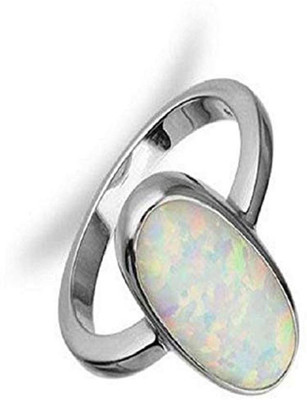 CHIRAG GEMS Metal, Stone Opal Silver Plated Ring