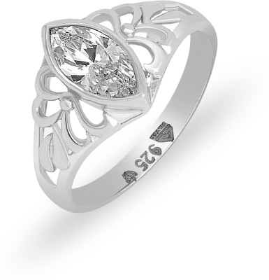 SMS Retail Brilliant Diamond Cut Sterling Silver BIS Hallmark Silver Cubic Zirconia Sterling Silver Plated Ring