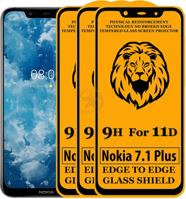 11D Edge To Edge Tempered Glass for Nokia 7.1 Plus(Pack of 3)