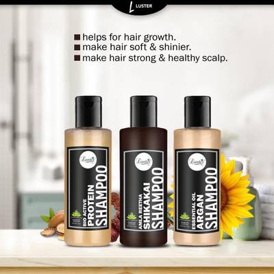Luster Bio Active Protein + Amla Reetha Shikakai + Argan Oil Shampoo  (630 ml)
