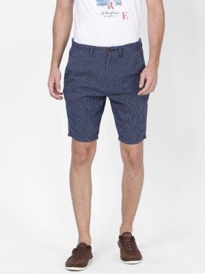 t-base Solid Men Blue Chino Shorts