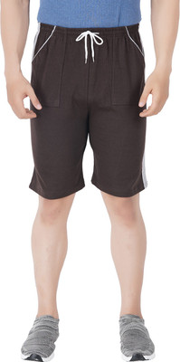 JUST TRY FASHION Solid Men Brown Regular Shorts