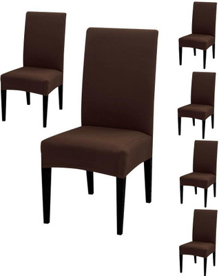 DECORIAN Polycotton 1 Seater Chair Plain Cover(Pack of 6 Brown)