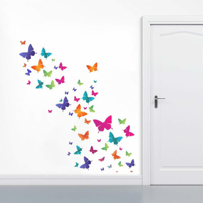 VCREATE DECOR 91 cm Butterflies Removable Sticker(Pack of 1)