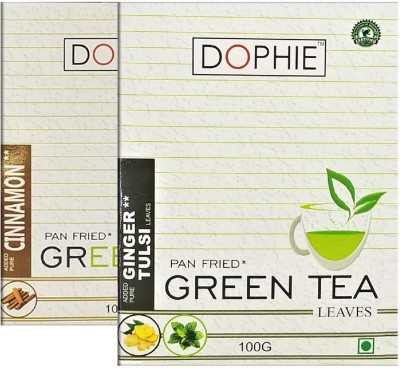 dophie Cinnamon green tea, Ginger tulsi [COMBO PACK-2] Rinch in Antioxidants and Vitamin and Minerals (100gm Each) Herbs Green Tea Box(2 x 100 g)