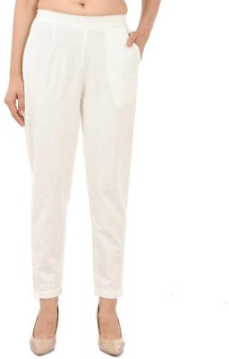 FABISHO Regular Fit Women White Trousers