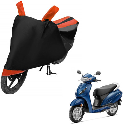 Auto Hub Two Wheeler Cover for Honda(Activa 6G, Black, Orange)