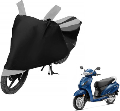 Auto Hub Two Wheeler Cover for Honda(Activa 6G, Black, Silver)