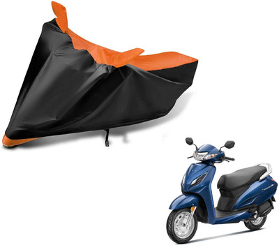 Auto Hub Two Wheeler Cover for Honda(Activa 6G, Black, Orange)