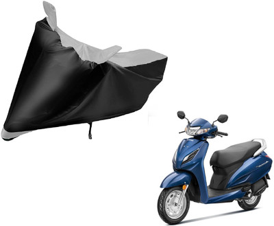 Auto Hub Two Wheeler Cover for Honda(Activa 6G, Black, Silver)