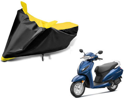 Auto Hub Two Wheeler Cover for Honda(Activa 6G, Black, Yellow)