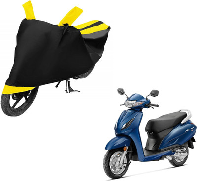 Auto Hub Two Wheeler Cover for Honda(Activa 6G, Black, Yellow)