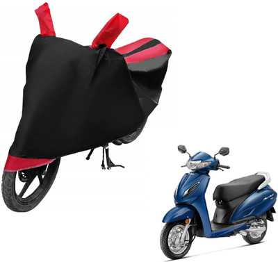Auto Hub Two Wheeler Cover for Honda(Activa 6G, Black, Red)