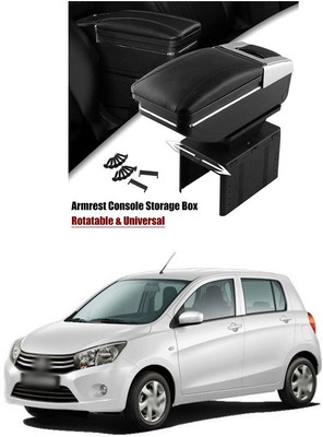 PECUNIA Universal Car Armrest Center Console Pad,PU Leather Car Armrest Seat Box Cover Protector Protects from Dirt,Damage,Pet Scratches,Old Damaged Consoles (Black) A163 Car Armrest(Maruti, Celerio)