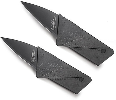 

Tuelip Combo of Two Black Exciting Lives Credit Card Pocket Knife, Survival Knife(Black)