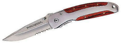 

Gerber Winchester 3" Folder - Clip Wood Inlay, Serrated Pocket Knife(Grey, Brown)