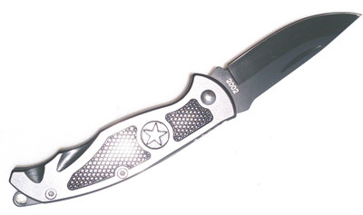 

Rudham Pocket Foldable Camping Hiking Survival Tool 2002 Campers Knife(Silver, Black)