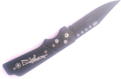 

Rudham FOLDABLE CAMPING HIKING SURVIVAL TOOL WITH PUSH BUTTON LOCK GUNSTAR Pocket Knife(Black)
