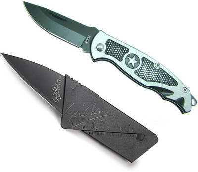

Tuelip Combo of Black Exciting Lives Credit Card And 2002 Silver Star Finish High Quality Stylish Pocket Folding Knifes Pocket Knife, Campers Knife(Multicolor)