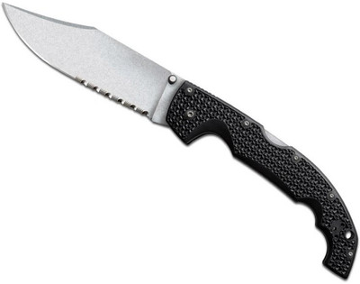Cold Steel Voyager X LG Clip Point 50/50 Edge Folding Knife(Black, Silver)