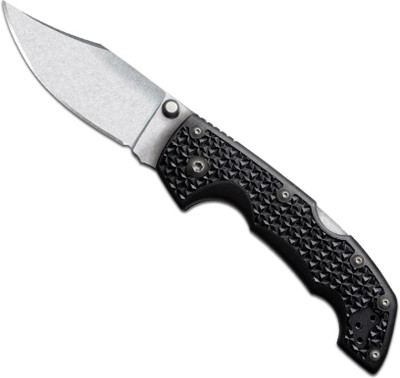 Cold Steel Medium Voyager Clip Point Plain Edge Campers Knife(Black)