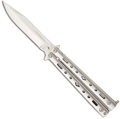 

Rudham Foldable Camping Hiking Survival Tool Butterfly Knife(Silver)