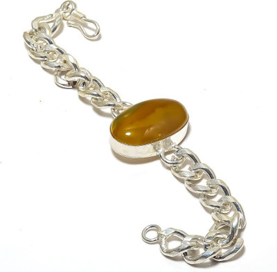 Krishnaimpex Brass Agate Silver Coated Bracelet