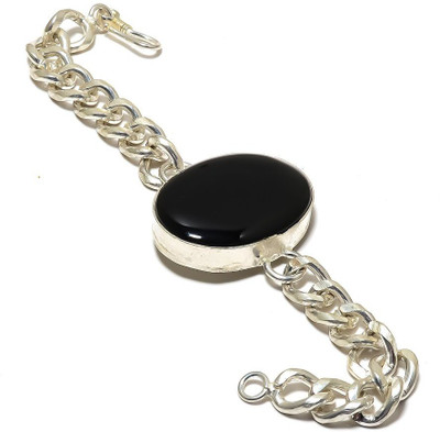 Krishnaimpex Brass Agate Silver Coated Bracelet