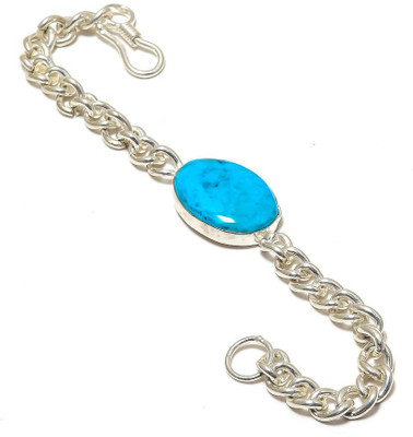 Krishnaimpex Brass Agate Silver Coated Bracelet