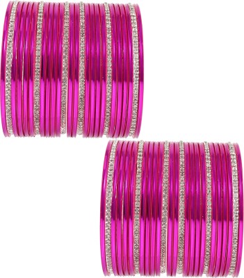 ZULKA Metal Zircon Bangle Set(Pack of 52)