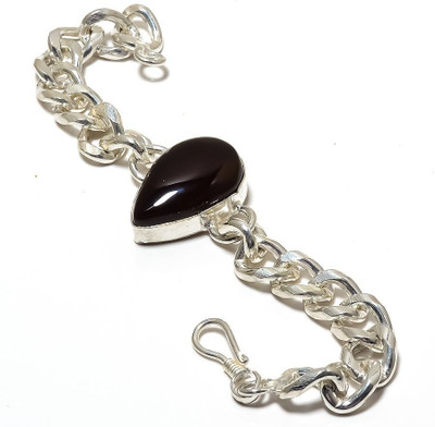 Krishnaimpex Brass Agate Silver Coated Bracelet
