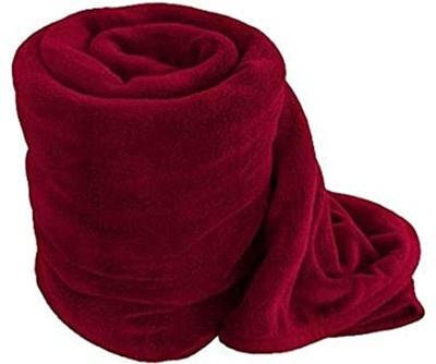 n g products Solid Single Fleece Blanket for  Mild Winter(Polyester, Red)