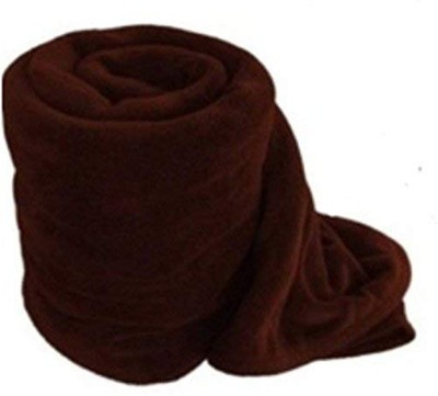n g products Solid Single Fleece Blanket for  Heavy Winter(Polyester, Brown)