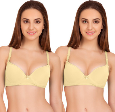TWEENS Tweens Women's Super Heavy Padded Full Coverage Non Wired Seamless T-Shirt Bra Women T-Shirt Heavily Padded Bra(Beige)