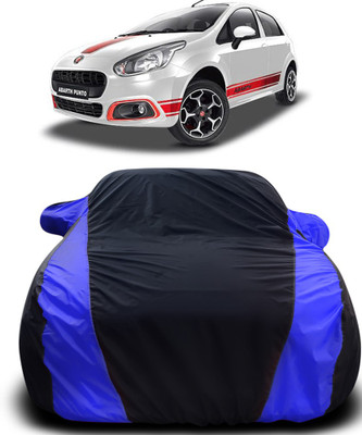 Gavya Car Cover For Fiat Abarth Punto (With Mirror Pockets)(Black, Blue)