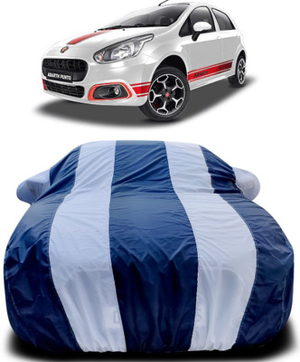 Gavya Car Cover For Fiat Abarth Punto (With Mirror Pockets)(Blue, White)