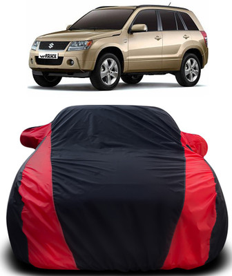 MoTRoX Car Cover For Maruti Suzuki Grand Vitara (With Mirror Pockets)(Black, Red)