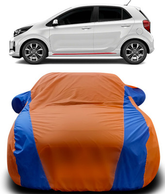 Gavya Car Cover For Kia Picanto (With Mirror Pockets)(Orange, Blue)
