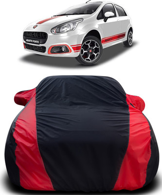 Gavya Car Cover For Fiat Abarth Punto (With Mirror Pockets)(Black, Red)