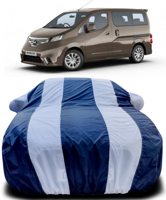 Gavya Car Cover For Nissan Evalia (With Mirror Pockets)(Blue, White)