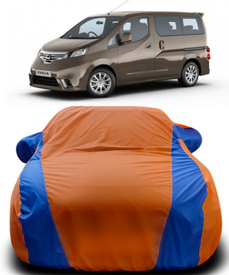 Gavya Car Cover For Nissan Evalia (With Mirror Pockets)(Orange, Blue)