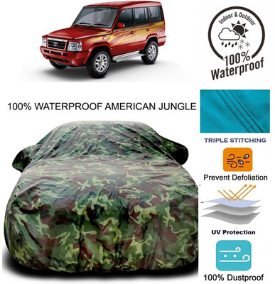 MoTRoX Car Cover For Tata Sumo Victa (With Mirror Pockets)(Brown, Green)