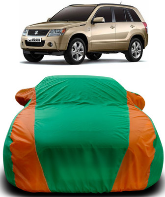 MoTRoX Car Cover For Maruti Suzuki Grand Vitara (With Mirror Pockets)(Green, Orange)