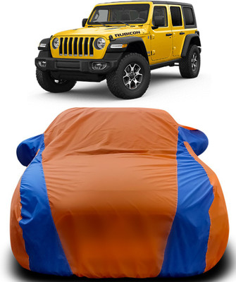 MoTRoX Car Cover For Jeep Wrangler (With Mirror Pockets)(Orange, Blue)
